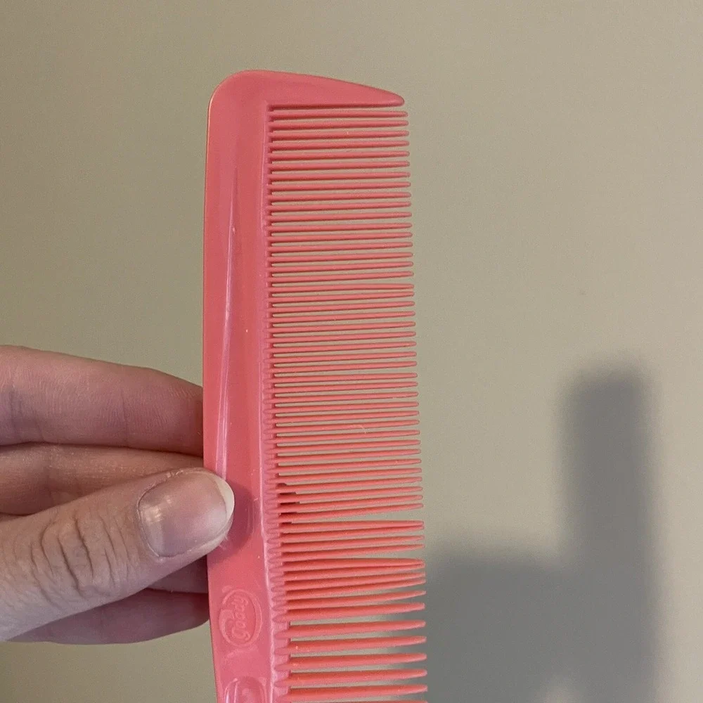 Vintage Goody Light Pink Plastic Hair Comb‎ Made in USA Wide Pocket Unbreakable